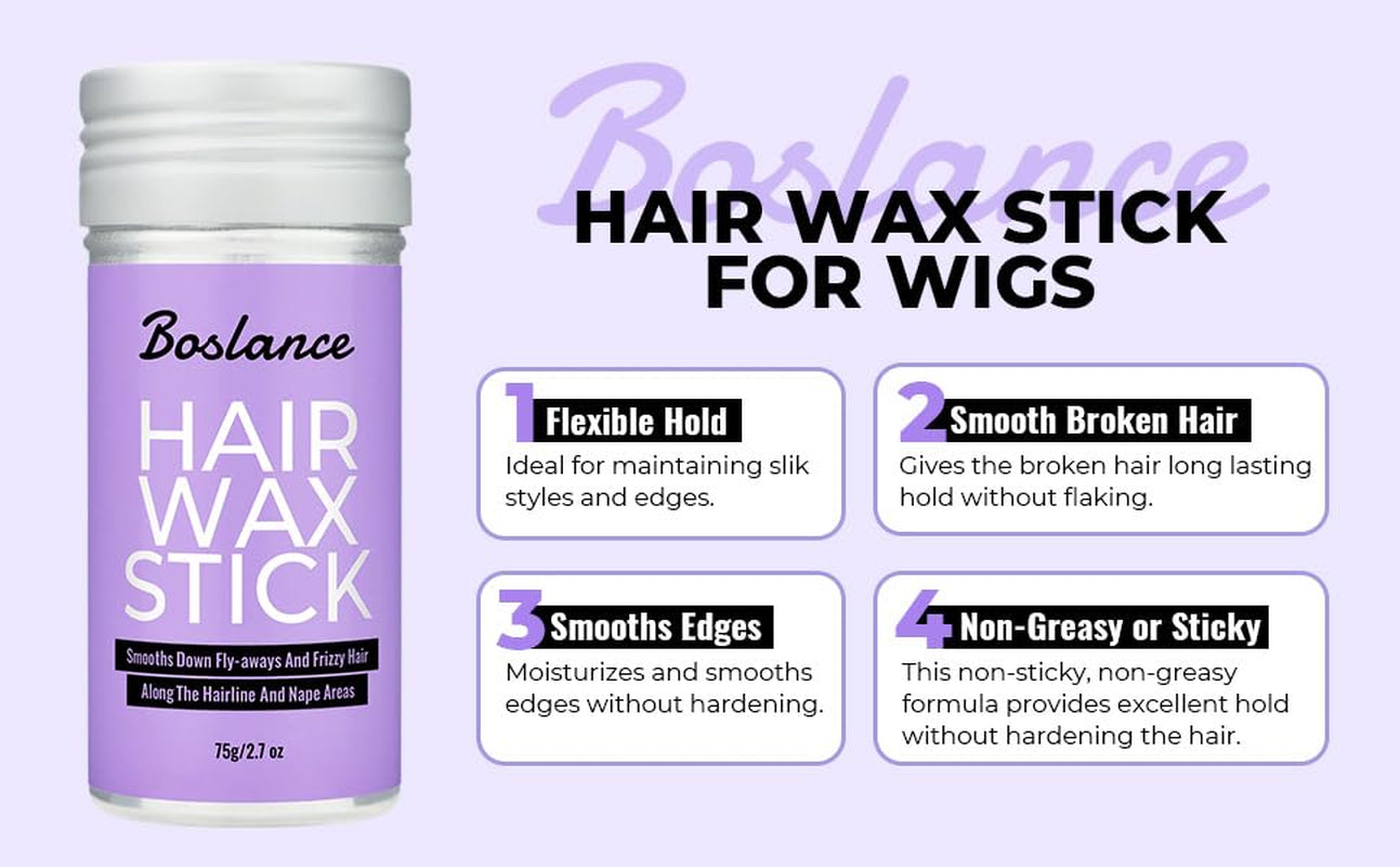 Hair Wax Stick - Strong Hold Styling Wax, Matte Finish Slick Back Stick, Easy Application - Styling Wax for All Hair Types，Natural Ingredients，Long-Lasting Styling，Travel Wax Stick for Hair.