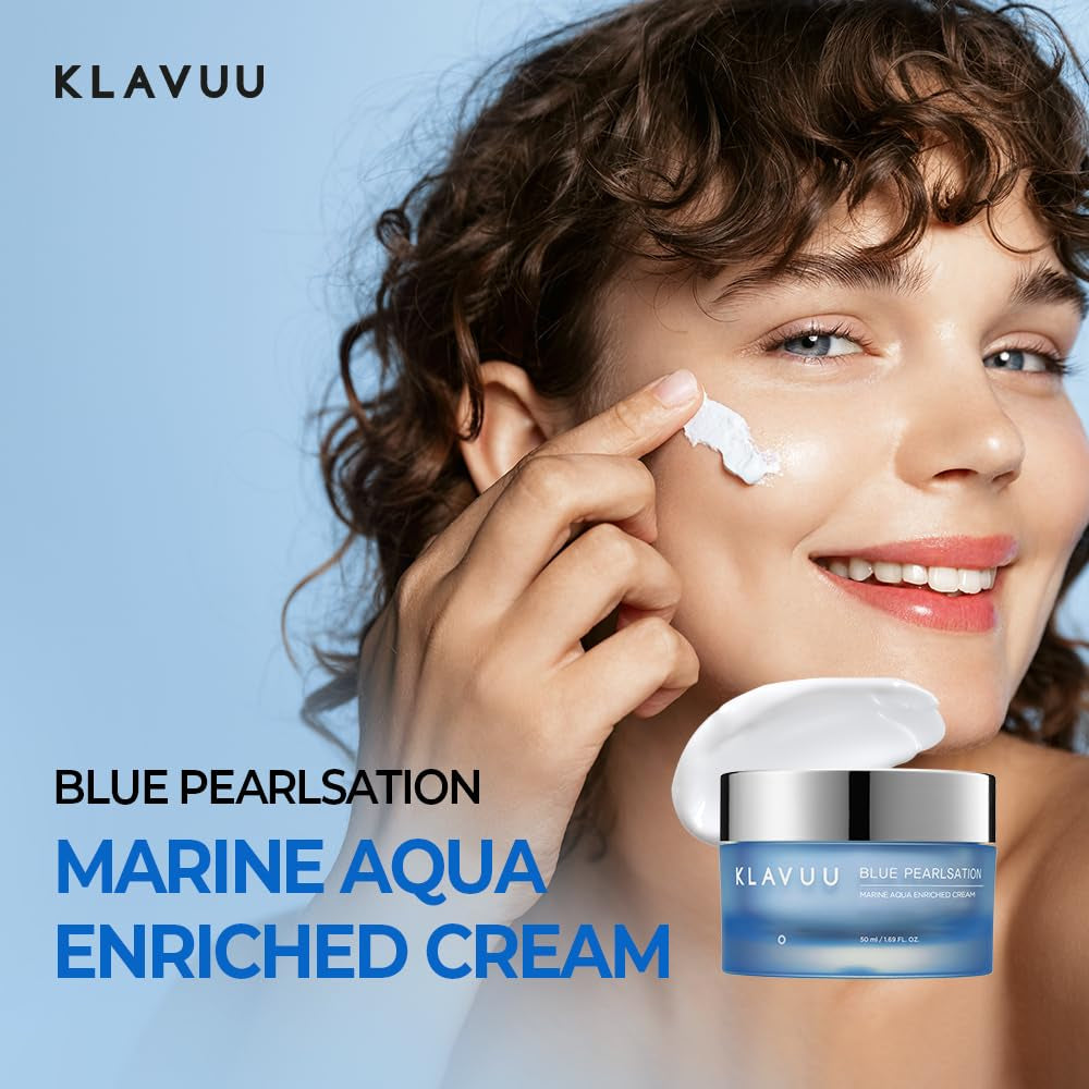 BLUE PEARLSATION MARINE AQUA ENRICHED CREAM - Hypoallergenic Deep Moisturizer with Apple Water for Nourished, Balanced Skin, Perfect for Sensitive Skin Seeking Hydration and Radiance – 1.69 Floz