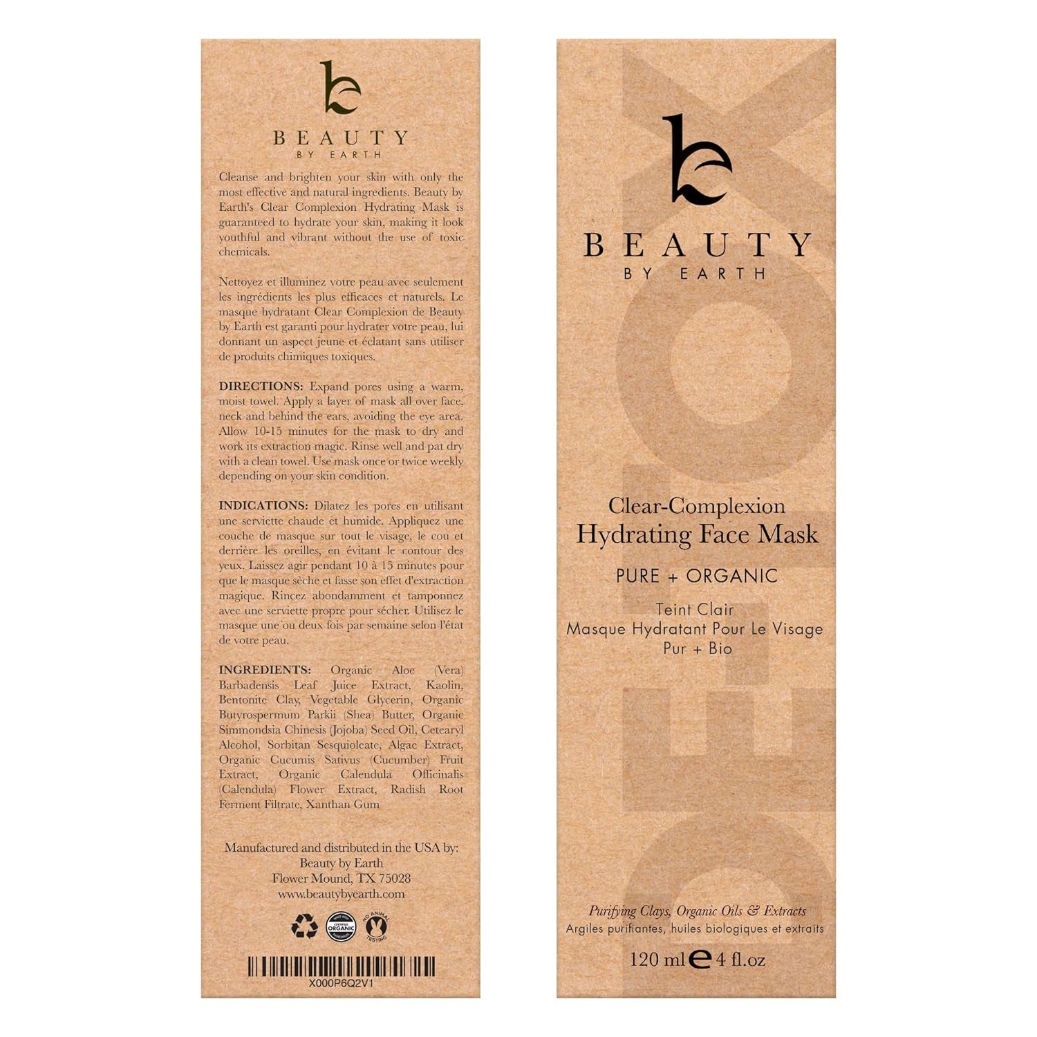 Clay Mask for Face - USA Made with Organic & Natural Ingredients, Non-Drying Pore Cleansing Mud Mask, Skin Care Facial Mud for Women & Men, Minimizes Pores and Excess Oil