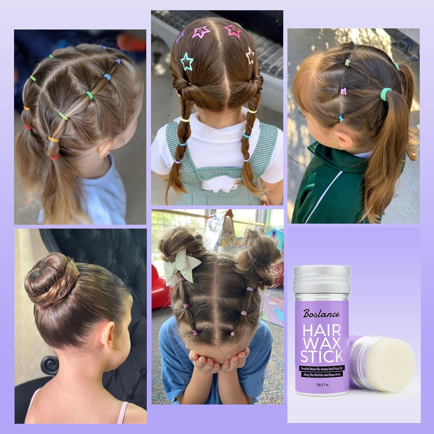 Hair Wax Stick - Strong Hold Styling Wax, Matte Finish Slick Back Stick, Easy Application - Styling Wax for All Hair Types，Natural Ingredients，Long-Lasting Styling，Travel Wax Stick for Hair.