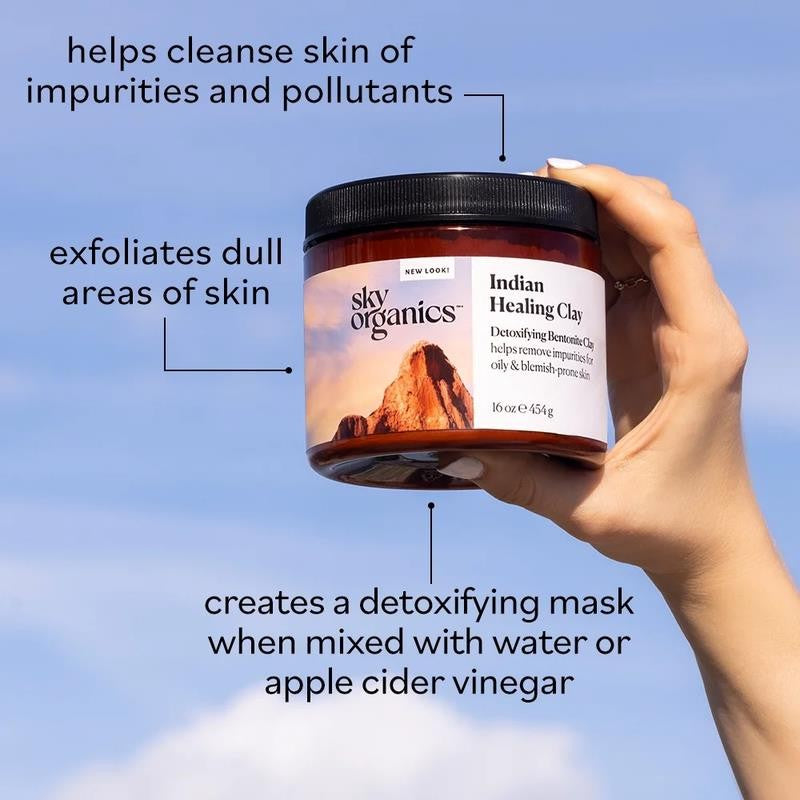 Indian Healing Clay with Detoxifying Bentonite Clay for Face, Helps Remove Impur