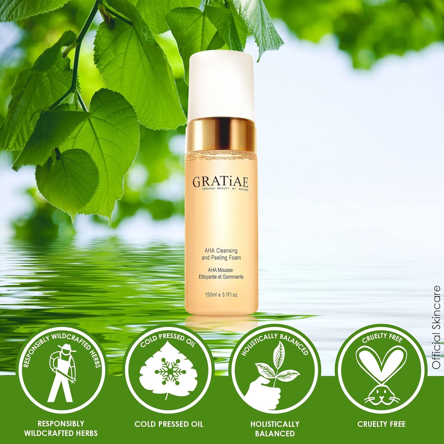 Organics, AHA Cleansing and Peeling Foam Face Wash, Non-Drying Facial Cleanser for Sensitive, Acne & Allergy Prone and All Skin Types, Facial Cleanser. 5.1 Fl. Oz