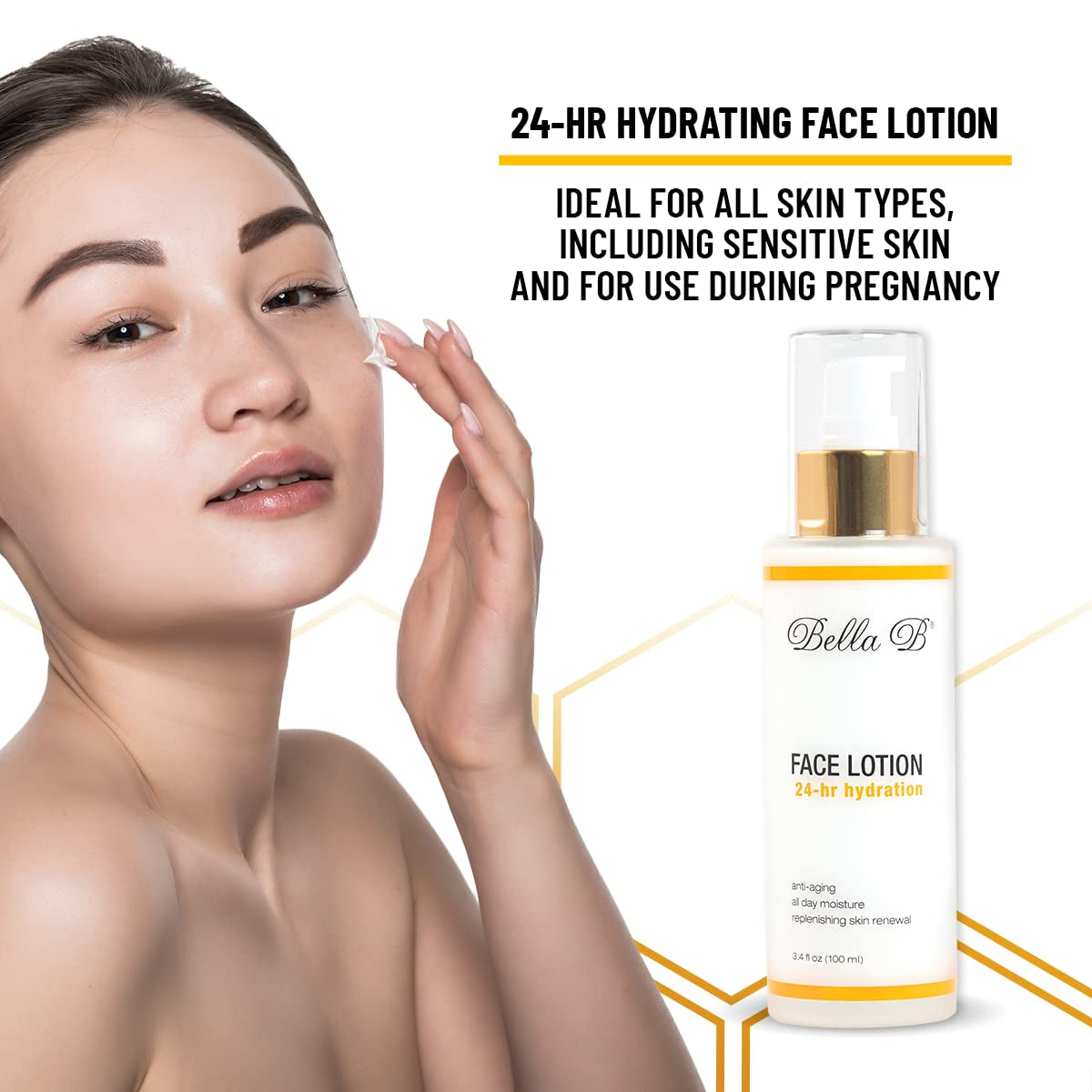 Face Lotion 3.4 Oz Bottle - Facial Glow - Pregnancy Skin Care - Pregnancy Face Moisturizer - Pregnancy Safe - Healthy Beauty - Natural Face Moisturizer - Natural Face Lotion
