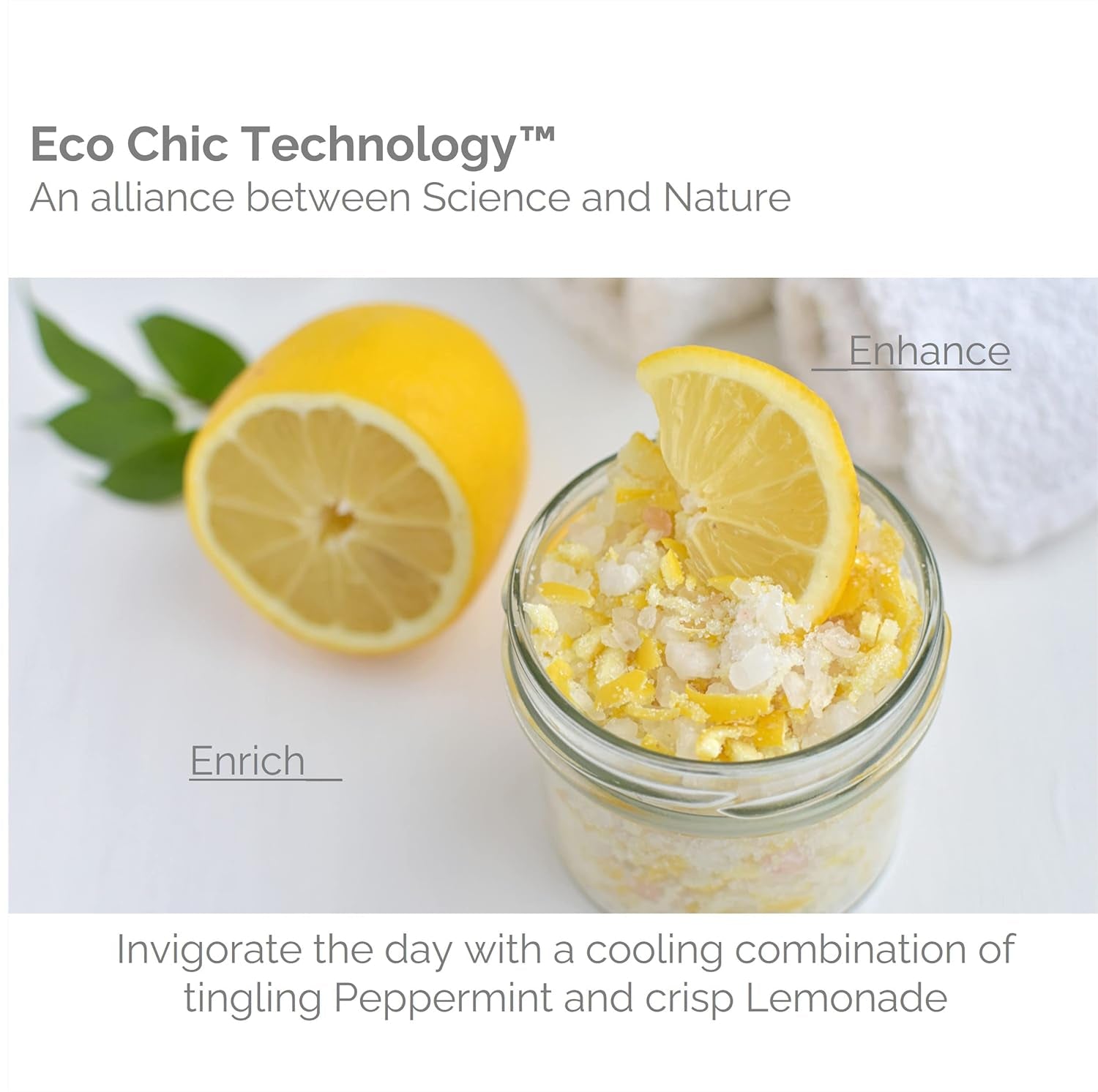 Cool Mint Lemonade Salt Scrub - Salt Based Body Scrub, Gentle Body Exfoliant with Crushed Mint Leaves, Essential Oils, Aloe, Invigorating & Energizing Mint & Lemon Body Scrub - 9 Oz (1 Pack)