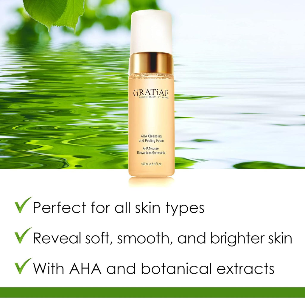 Organics, AHA Cleansing and Peeling Foam Face Wash, Non-Drying Facial Cleanser for Sensitive, Acne & Allergy Prone and All Skin Types, Facial Cleanser. 5.1 Fl. Oz